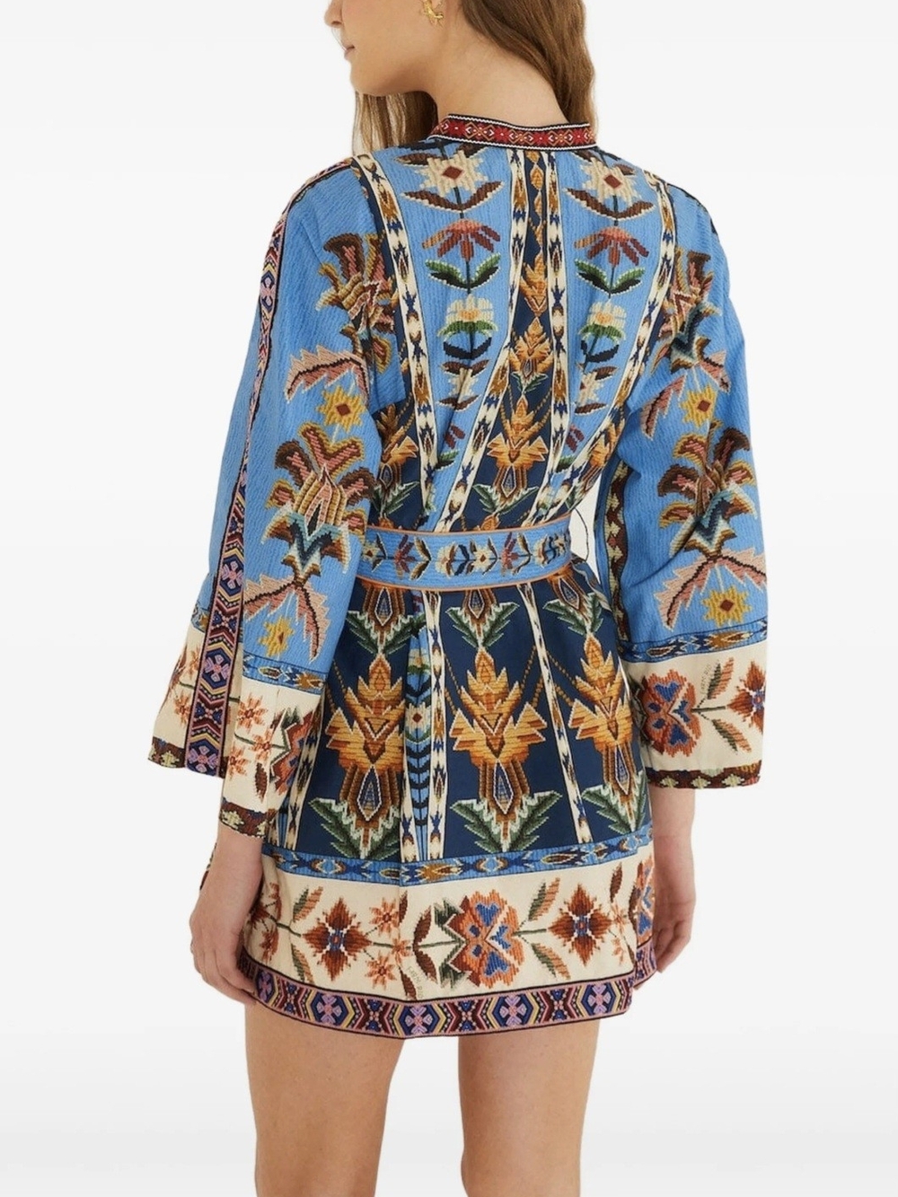 FARM Rio Blue Embroidered Tapestry Mini Dress - Picture 3 of 4